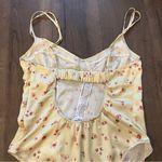 ZARA NWOT  YELLOW SATIN FLORAL BODYSUIT Photo 4