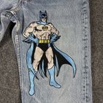 Levi's Vintage 90s BATMAN  Embroidered Button Fly Too Cute Jeans 24x29 USA Made Photo 3