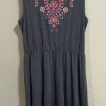 French Atmosphere  Charcoal Dress with Pink Accents Photo 0