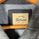 JACHS Girlfriend NEW YORK Quilted Denim Jacket Blue Size‎ XL Snap Front Casual Photo 1