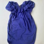 Ya Da Tunic Dress Top Small Blue Ruffled Neckline Lined Cotton Silk Dolm… Photo 9