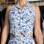 TALULAH  Blue White Paisley Sleeveless Top and Pants Set Size L NWT Photo 2