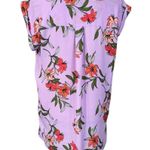 Worthington Medium Top Floral Dolman Cap Sleeves V-Neck Pocket Semi-Sheer Hi-Low Photo 3