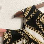 Chico's Chico’s Womens Shirt Blouse Black Hold Chain Print Cold Shoulder Size 1 Medium Photo 5