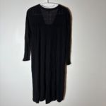 J. Jill Linen Blend Ribbed Long Cardigan Duster Black Size Medium Tall Photo 7