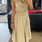 Ramy Brook Brown Crepe Hourglass V-Neck Smocked Waist Preslie Dress Size XL Photo 13