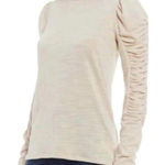 Free People x WE THE FREE Natasha Ruched Long Sleeve cream top medium Photo 0