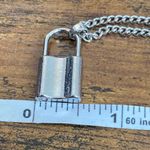 Layered Paperclip Lock Necklace Silver Photo 3