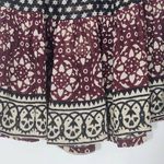 Raga Black and Oxblood Flirty Boho Mini Skirt NWT Size XS Boho Print Full Skirt Photo 2