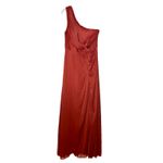 Azazie A-Line One Shoulder Chiffon Dress Side Slit Terracotta A8 bridesmaid Photo 2