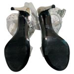 Stuart Weitzman Clear Silver Crystal Embellishments T-Strap Sandal Heels size 7 Photo 4