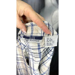 Vintage Silk Exchange Plaid Vest Women's Medium‎ Cream/Blue Button Photo 4