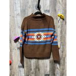 Panhandle Slim Brown Southwestern Print Sweater Jacket Brown Size L Photo 3