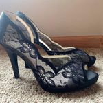 Lulu Townsend Black Lace High Heel Shoes Photo 0