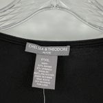 Chelsea and Violet NWT Black Scoop Neck Short Sleeve Overlay Casual Top Size PXL Photo 4