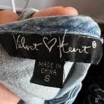 Velvet Heart Denim Bell Sleeve Top, Vintage 70s Boho Cottagecore‎ Retro Festival Small Photo 2