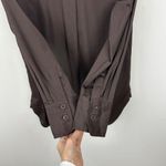 Madewell Utility Long Sleeve Popover Shirt Dark Carob Stretch Cotton XXS NWT Photo 12