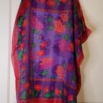 Vintage Berkshire Floral Fruit Scarf Purple Photo 0