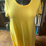 LuLaRoe  Jessie M yellow knit normcore travel A-line dress Photo 0