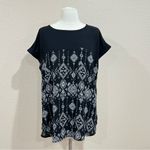 Mason & Belle  Black with White Geometric DesignTop Size XXL Photo 1