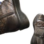 DKNY Women's Size 7.5 M Roselyn Brown Monogram Print Lace Up Combat Boots Photo 9