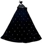 We Wore What NWT Embroidered Flower Velvet High Neck Halter Midi Dress Black Photo 5