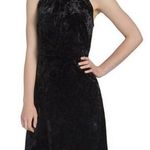 Lysse New Crushed Velvet Tassel Tie Waist Dress Sleeveless Mini Black Photo 0