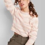 Wild Fable Space Dye Pink Cropped Long Sleeve Sweater Size Large Pullover NWT Photo 0