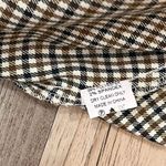 Hayden Los Angeles Checkered Elastic Sleeve Smocked Peplum Top brown size small Photo 10