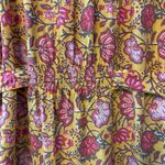 Anthropologie dRA Los Angeles Cassie yellow marigold floral print shirt dress size small Photo 14