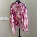 Johnny Was NWT  KATIA Silk Floral Irregular Oversized Blouse Size L/XL Pink Photo 8