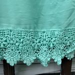 Wishful park  Juniors Medium Mint Green Lace Scalloped Hem Blouse Photo 2