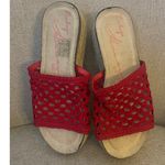 Vintage Havana with Red crochet uppers, slide on, S84 Size 6.5 Photo 1
