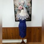 Gorgeous Vintage 90s Scott McClintock Brocade Cocktail Dress! Blue Size 8 Photo 6