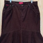 CHAPS Vtg Y2K Skirt Corduroy Flared Mini Brown Size 12 Photo 1