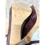 Christian Dior  Embossed Python Leather Peep Toe Pumps Purple Women Size 37.5 / 7 Photo 13