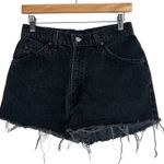 Levi's Vintage 70s Levi’s 951 Womens 8 Orange Tab Black Denim Cutoff Shorts Made in USA Photo 0