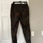 Lafayette 148 New York Metallic Bronze Black Ankle Length Pants Business Casual Brown Size 10 Photo 5