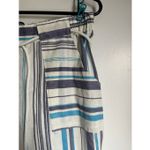 Beau Dawson LA NY Womens Linen Striped Drawstring Pants sz M Beach Casual Boho Blue Size M Photo 5