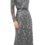 Mac Duggal  | 5124 Beaded‎ Long Sleeve  Evening Gown Charcoal Sequin Size 4 NWT Photo 0