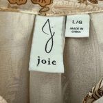 Joie  PAISLEY PRINTED RETRO BLOUSE Linen IN BROWN Cream SZ L #1955 Photo 6