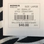 Candie's NWT Candie’s balloon sleeve zebra sweatshirt top JR/L Photo 3