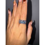 Sterling Silver 925 Simulated‎ Blue & Purple Ring Size 8 Topaz & Amethyst Photo 6