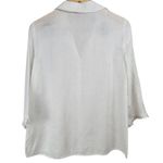 Vince Camuto ‎ White Linen Blend 3/4 Sleeve Button Down Top Womens Size S Photo 1