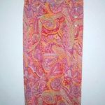 J.H. Collectibles 16W Maxi Skirt Lined Pink Orange Paisley Plus New! Photo 0