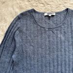 Madewell Sweater Alpaca-Blend Crewneck Sheer Ribbed Teapot Blue S NWT New Photo 4