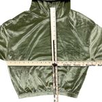 NWT Araminta James Women's S Cropped Velour Hoodie Khaki Green Casual Photo 10