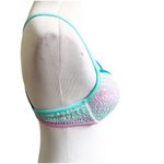 Victoria's Secret Bikini Top 36C Getaway Halter Ombré Lace Blue Purple Lined Photo 2