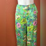 ZARA Women's Suit Trousers M Green Floral Polyester Elastane Dress Pants. E29 Photo 1