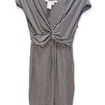 Max Studio  black and beige stripe tshirt dress medium Photo 0